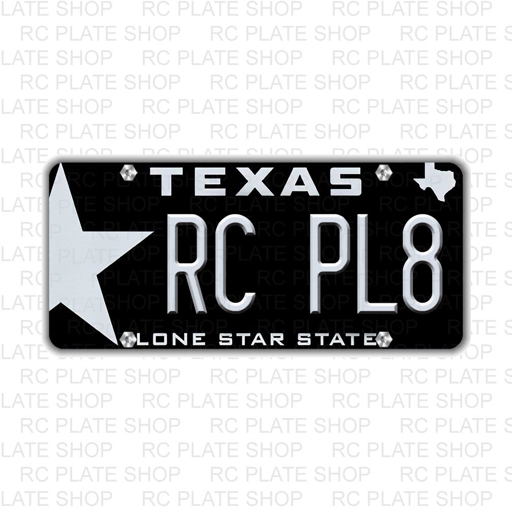 Texas RC License Plate RC PLATE SHOP